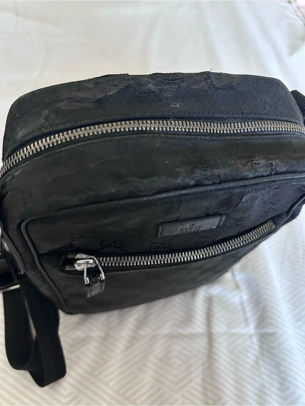 Gucci Black Monogram Crossbody Bag